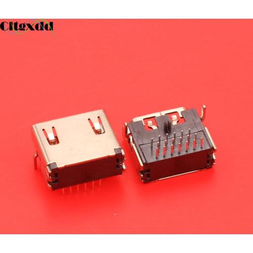 HDMI 19 Pin female Plug female interface Connector 3 Rows 19pin (7pin 6pin 6pin) 90 degree HDMI socket repair replacement