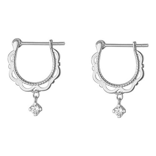 A Girl' Hoops Charm Earring For Women Girls Party Jewelry Pendientes Accessories Water Drop Crystals Zircon Brincos