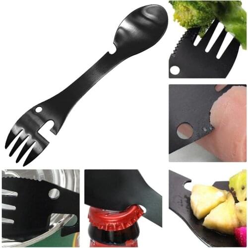 Tableware spoon multi tool can opener flatware Portable bottle cutlery multitool camp utensil fork stainless steel Picnic