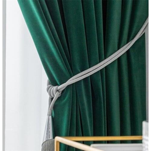 Light Luxury Italian Velvet Curtains European American Curtains for Living Room Bedroom Modern Minimalist Shading Curtain Custom