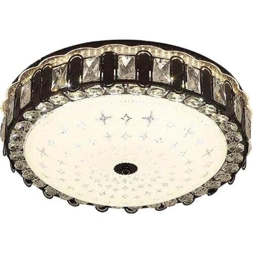 LED Crystal Living Room Ceiling Lamp Round Bedroom Ceiling Light Modern Noble Parlor Ceiling Light Fixture