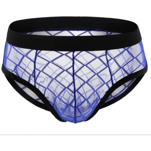 Mens Sexy Briefs U Convex Ultra-thin Underpants Man Transparent Mens Mesh Underwear Low Waist Pants Sexy Briefs
