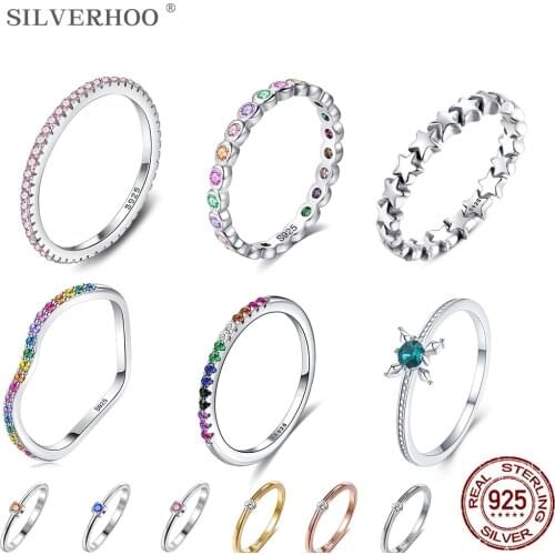 S925 Sterling Silver Rings For Women Simple Cubic Zirconia Womens ring Fine Silver Jewelry Engagement Wedding Girl Gifts Rings