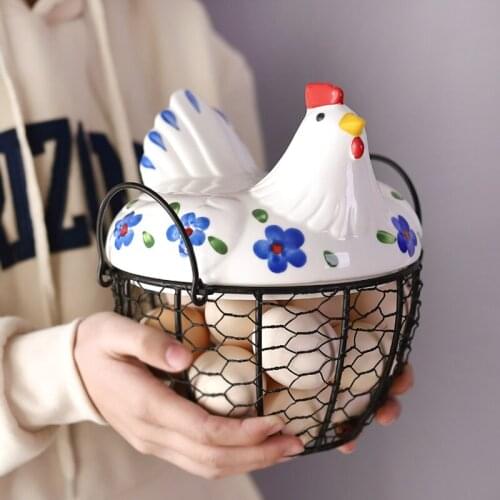 Zq Hen Storage Basket Iron Basket Egg Basket Fruit And Vegetable Storage Basket Bread Basket