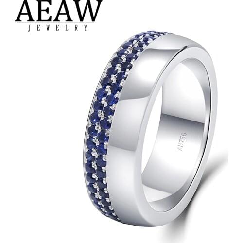 1.3ctw 1.5mm Round Cut Lab Sapphire Engagement Band Solid 14k White Gold Men Ring Gift Party Ring