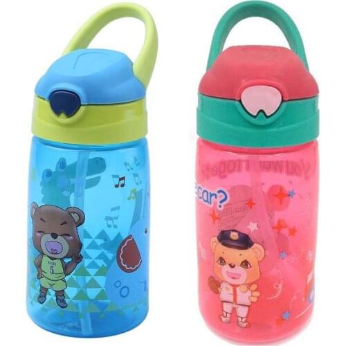 430ml Baby Bottles Straw Cup with Handle Bottle Cups Children Drinking Water Straw Cup For Children Birthday Day Gift