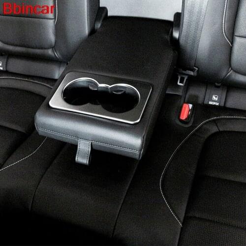 Bbincar Car Interior Accessories ABS Chrome Matte Rear Seat Water Cup Glass Holder Cover For Jaguar F-Pace f pace X761 2016 2017