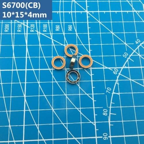 Free shipping 2pcs ABEC-7 S6700 (10*15*4mm) Hybrid ceramic stainless steel ball bearing S6700 2RS CB for fishing S61700