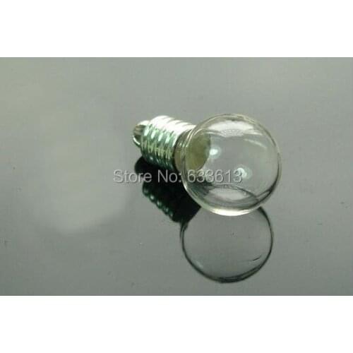 Free shipping! 50pcs/lot 6mm ball glass Vial Pendant (silver plated cap&rubber plug/mini/charm/ rice/ bottle/miniature/vials)