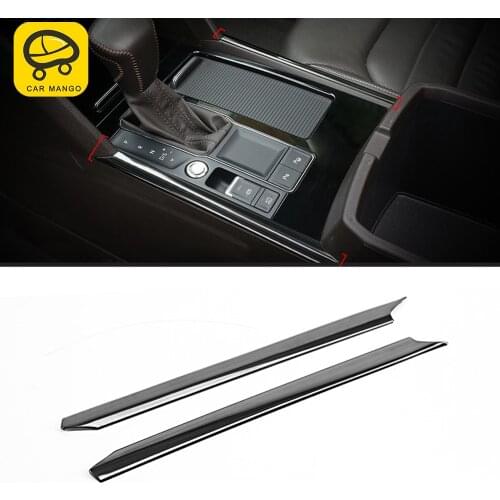 CARMANGO for Volkswagen VW Atlas Teramont 2017-2020 Car Gear Shift Panel Cover Trim Frame Sticker Pad Chrome Interior Accessory