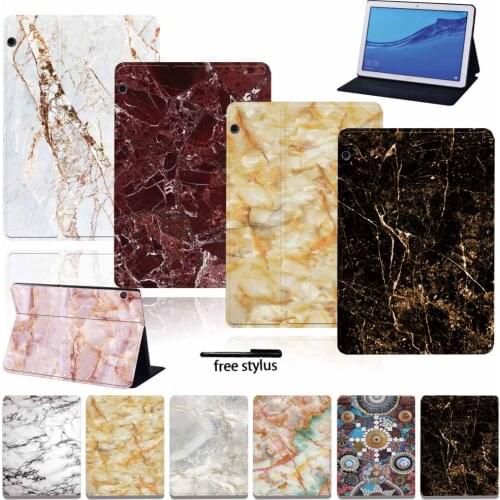 Tablet Case for Huawei MediaPad T3 8.0 /T3 10 /T5 10/M5 Lite 10.1" /M5 10.8" Pu Leather Anti-fall Cover Case+Free Stylus