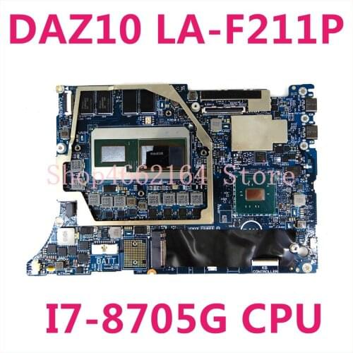 CN 0N338G 0N338G N338G For Dell OEM XPS 15 (9575) 2-in-1 Motherboard I7-8705G CPU DAZ10 LA-F211P Laptop motherboard 100%Tested