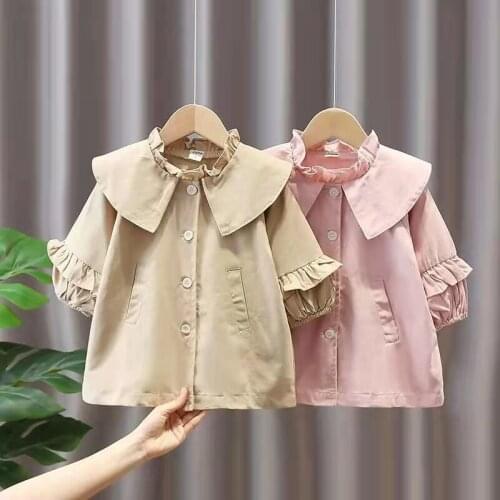Childrens Clothing Girls Net Red Jacket Autumn New Western Style Mid-length Windbreaker Female Baby Spring And Autumn Jacket