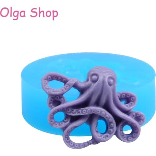 DYL046 30.7mm Octopus Silicone Mold - Fondant Cake Decorating Tools Candy Chocolate Resin Jewelry Making Cabochon Pendant