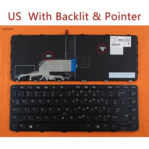 US QWERTY New For HP Probook 430 G3 440 G3 446 G3 430 G4 440 G4 Laptop Replacement Keyboard with Backlit & Pointer