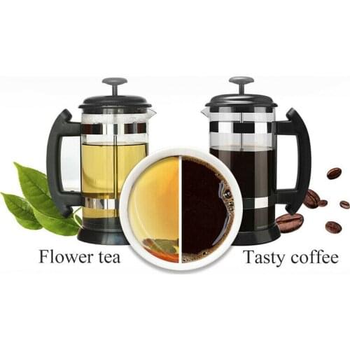 1000ML Stainless Steel Cafetiere Coffee Maker Pot Kettle Filter Borosilicate
