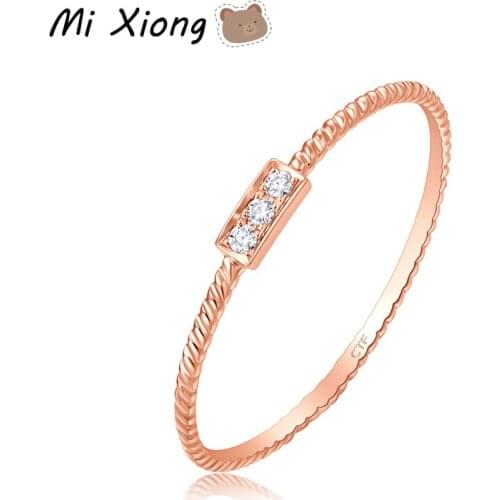 Mi Xiong 925 Sterling Silver Rings for Women Luxury Jewelry Exquisite and Elegant Wedding Engagement Party Romantic Classic Cute