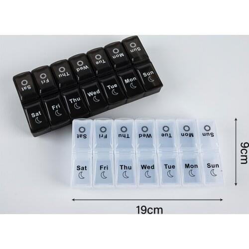 2 Row 7 Days Weekly Pill Case 14 Grids Medicine Tablte Dispenser Organizer Pill Box Pill Storage Organizer Container