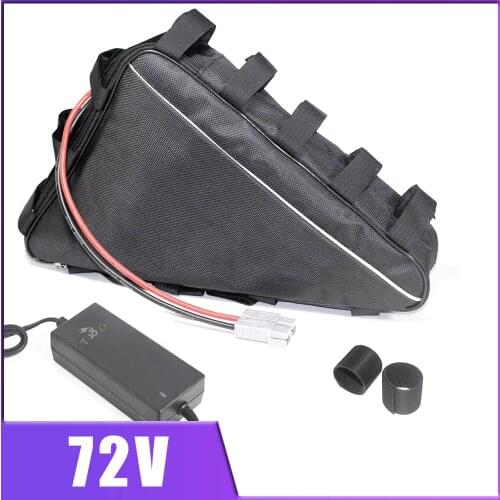 72V 3000W Triangle battery 72V 20AH 30AH Panasonic lithium battery pack electric bike battery with 60A BMS , 84V charger , bag