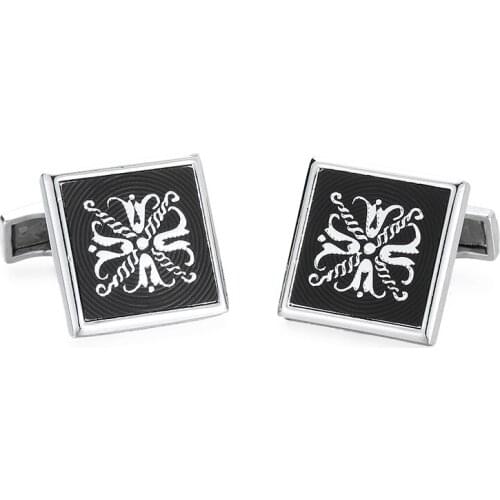 DY promotion new quality Square Silvery Cufflinks pattern Fashion French Cufflinks wholesale and retail
