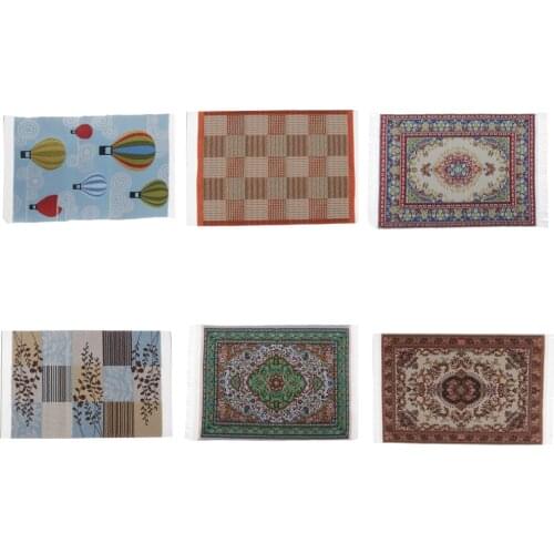 Multi-style Dolls House Floor Mat Carpet For 1/12 Scale Miniature Decoraion