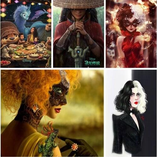 New Diamond Painting Disney 5D Diy Black and White Queen Square/Diamond Embroidered Mosaic Cross Stitch Art Decoration Gift