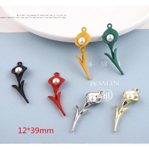 New 30pcs/lot beads core rubber paint cartoon flowers shape shape alloy floating locekt charms diy jewelry earring accessory