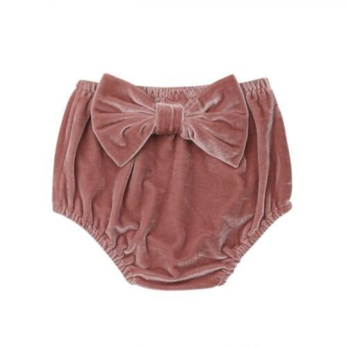New Kids Baby Girl Velvet Bowknot Bottoms Bloomer Shorts Diaper Cover PP Shorts