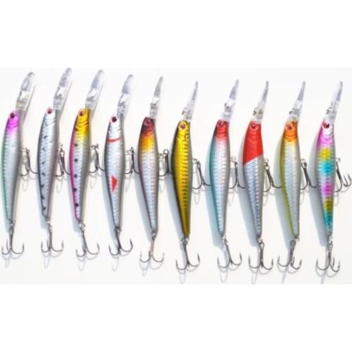 New Minnow Lure Bait Long Tongue Board Hook Tackle 12.5cm/14g Laser Baits Artificial Lures