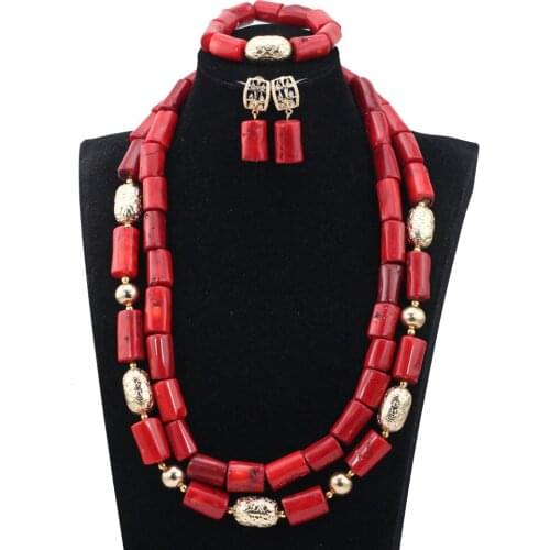 Original Wine Red Coral Beads Necklace Set Big Coral Bead Wedding Party Jewelry Set Women Anniversary Gift Free Shipping CNR838