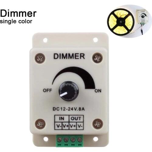 PWM Dimming Controller for LED Lights Ribbon Strip 12 - 24 Volt (12V - 24V) 8 AmpElectrical Dimmer Switches for Home