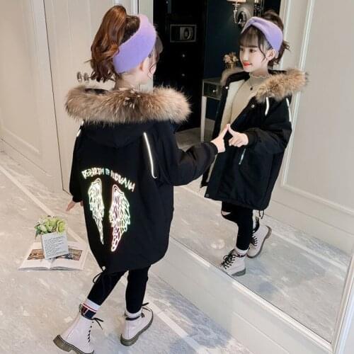 Baby Girls Warm Coat Down Jackets Children Clothing 2021 NEW Girl Winter Cotton-Padded Jacket Children Fashion Reflective Coat