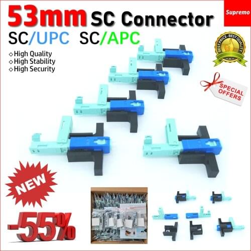 High Quality 53MM Fast Connnector SC APC SC/APC SC/UPC SM Single-Mode Optical Quick Connector FTTH Tool Cold Connector