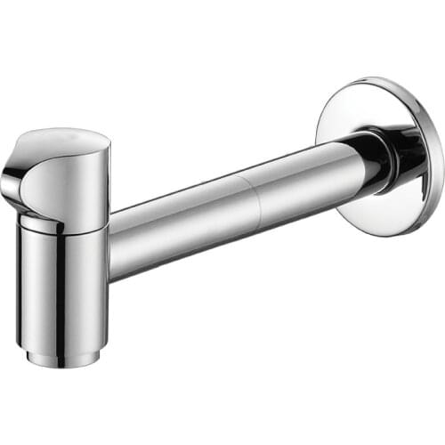 High Quality Solid Brass Chrome Faucet Outdoor Garden Faucet Thread 1/2' Wall Mount Bibcock Lengthen 10cm Mop Pool Tap