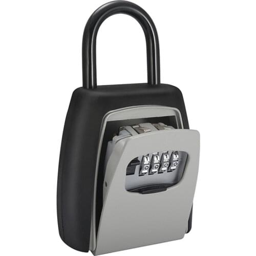 Hanging Key Box 4 Digit Password Lock Padlock Case, Portable Mini Password Safe Lock Storage Boxes For U Dish, SD Card, Jewelry