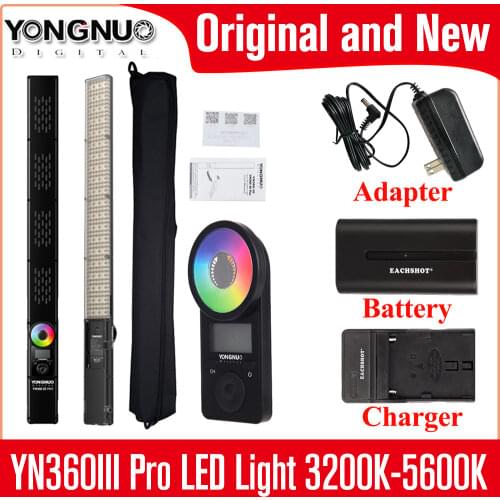 Yongnuo YN360 III Pro LED Video Light 3200K-5600K RGB Photo Light Light for Video Recording w Remote