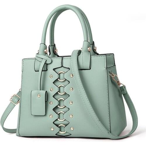 New Solid Color Unique Style Female Bag Lady Handbag PU Leather Large Capacity Messenger Bag Brand Designer Shoulder Bag