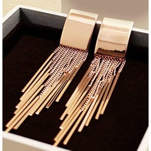 Trendy Bohemian Style Long Tassel Earrings for Women Elegant Temperament Casual Party Jewelry Gift