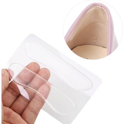 2Pair Foot Care Gel Insoles Cushioning Relieve Heel Pain Heel Silicone Insole Pedicure Tools Heel Pad Stick Foot Massage Inserts