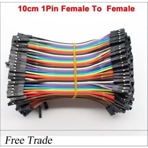 200pcs/lot 10cm 2.54mm 1pin feMale to feMale jumper wire Dupont cable