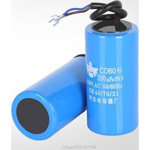 250-450V AC 200uF Appliance Motor Start Run Capacitor CD60 High Quality O30 20 Dropshipping