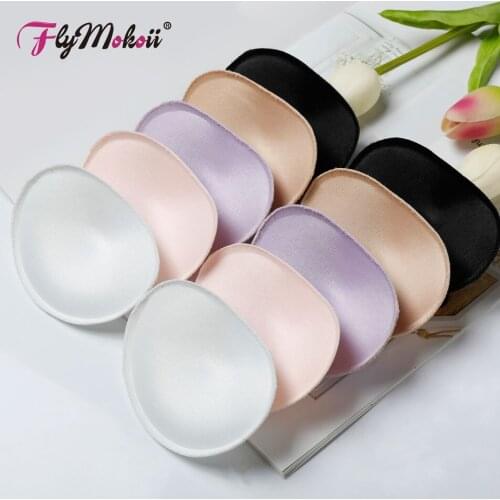 Flymokoii 3 Pairs/Lot Women Bra Padded Chest Cups Insert Breast Enhancer Push Up Bikini Invisible Thin Bra Pads for Swimsuit