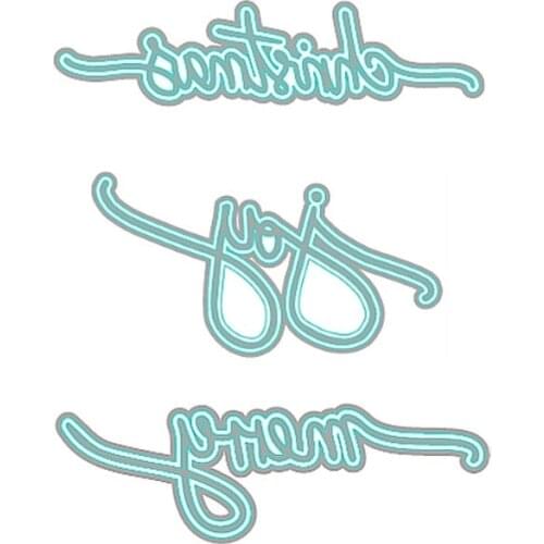 3pc Christmas greeting word Metal cutting dies cut die mold card Scrapbook paper craft knife mould blade punch stencils