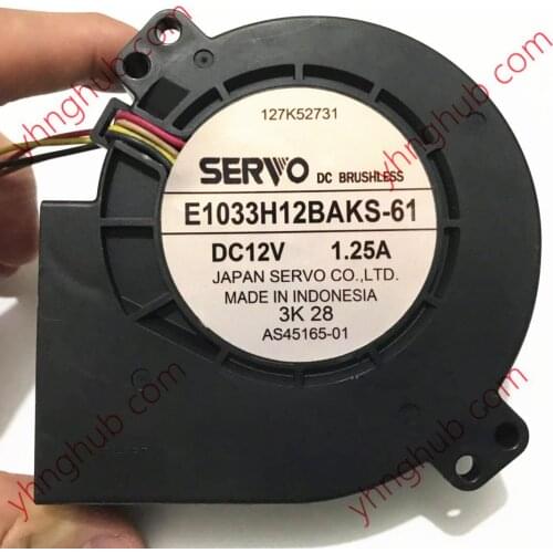Servo E1033H12BAKS-61 DC 12V 1.25A 97x97x33mm 4-Wire Server Cooling Fan