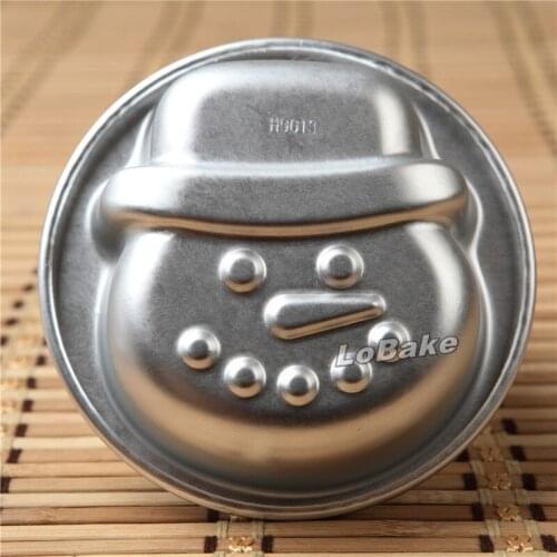 5pcs/lot) Latest unique design small Xmas snowman shape aluminium mousse cupcake tarte makeup tart pan DIY baking moulds tools