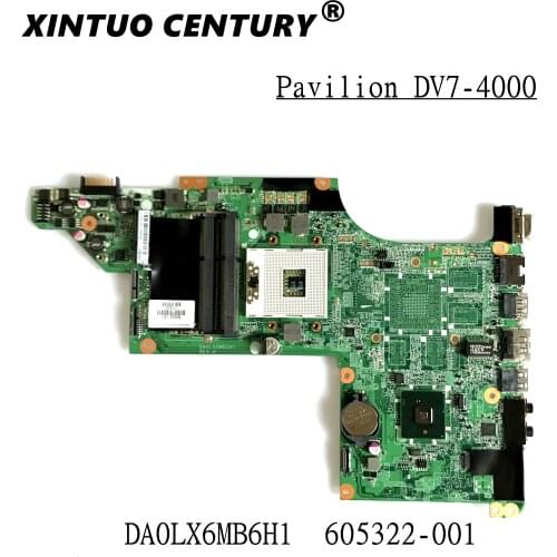 605322-001 para HP PAVILION DV7T-4100 NOTEBOOK HP ordenador portátil placa base DV7-4000 placa base del ordenador portátil 100