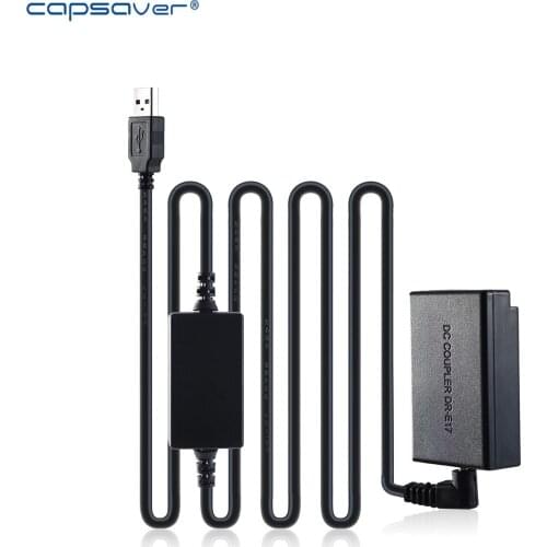 Capsaver Dummy Battery Camera External USB Power Bank Mobile Power Adapter with Boost Cable for Canon LP-E17 EOS M3 M5 M6 Camera