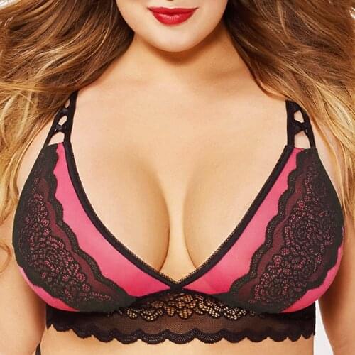 Women Plus Size Bra Sexy Push Up Seamless Bra Sexi Black Lace Bralette Breathable Lingerie Female Sexy Large Underwear Bras