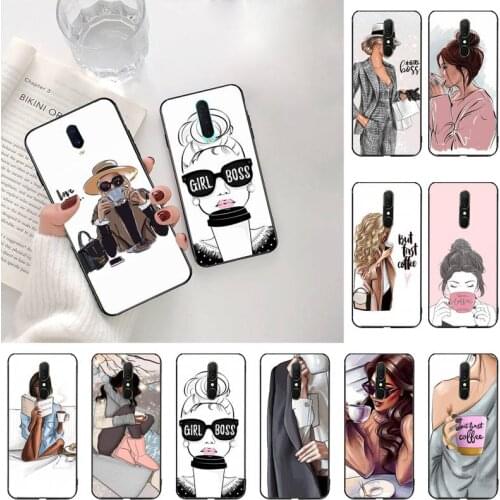 Princess Female Boss Coffee Phone Case For Oppo A5 A9 2020 Reno2 z Renoace 3pro A73S A71 F11
