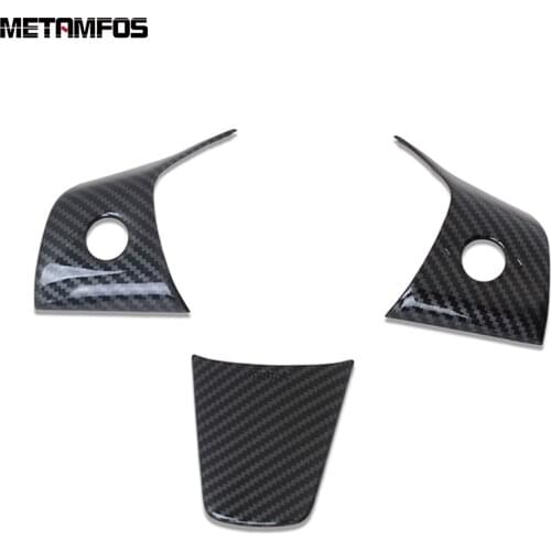 For Tesla Model 3 2018-2020 2021 Carbon Fiber Steering Wheel Cover Molding Trim Decoration Sequins Inner Accessories Car Styling